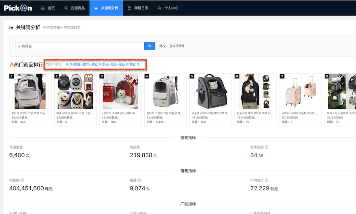 理解搜索引擎-Pickon关键词分析页面